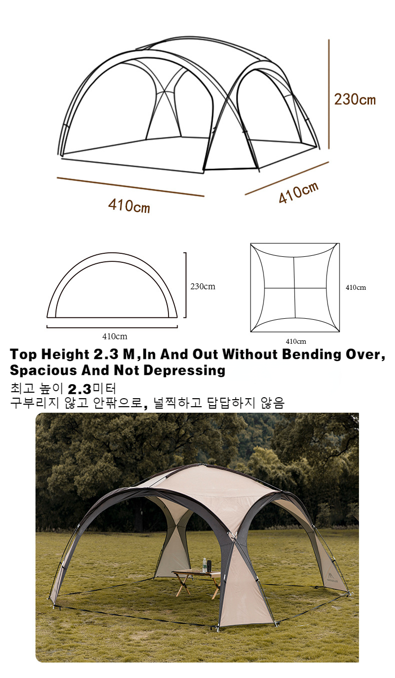 Cheap Goat Tents MOUNTAINHIKER 8 10Person Outdoor Camping Dome Tents Light Luxury Round Big Canopy Large Awning Pergola Tent   
